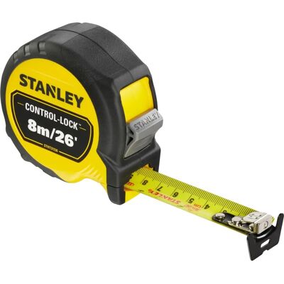 Stanley Control-Lock Pocket Tape Measure - 8m/25ft, 25mm Width Stanley Control-Lock Pocket Tape Measure - 8m/25ft, 25mm Width