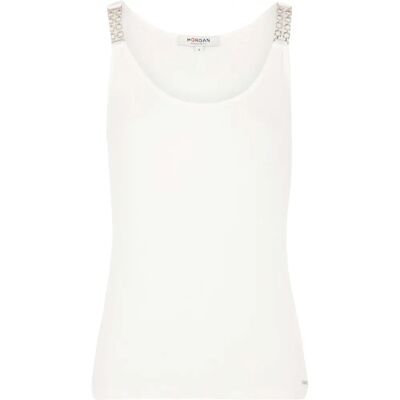 Morgan Tank Top 231-DUA - Weiß - Ärmelloses, Verstellbare breite Träger, Modal-Baumwoll-Mischung Morgan Tank Top 231-DUA - Weiß - Ärmelloses, Verstellbare breite Träger, Modal-Baumwoll-Mischung