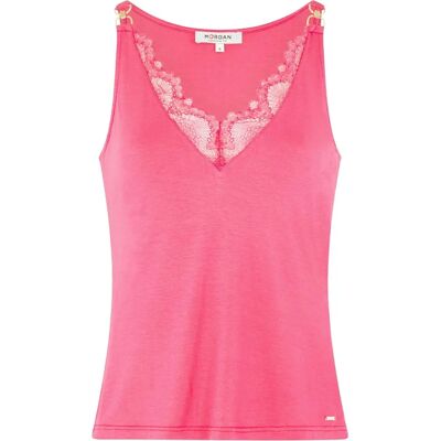 Morgan Modell 231-DASKI Rose V-Ausschnitt Gesägte Tanktop - Top Morgan Modell 231-DASKI Rose V-Ausschnitt Gesägte Tanktop - Top