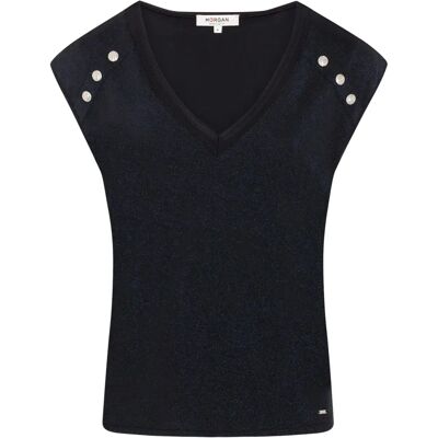 Morgan DILI Kurzarm V-Ausschnitt Marine T-Shirt Morgan DILI Kurzarm V-Ausschnitt Marine T-Shirt