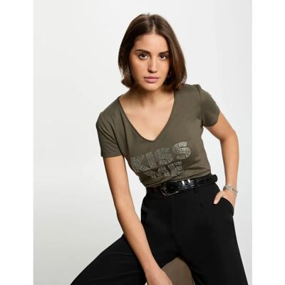 Morgan 251-Dbisou-962 Kaki T-Shirt - T-Shirt Morgan 251-Dbisou-962 Kaki T-Shirt - T-Shirt
