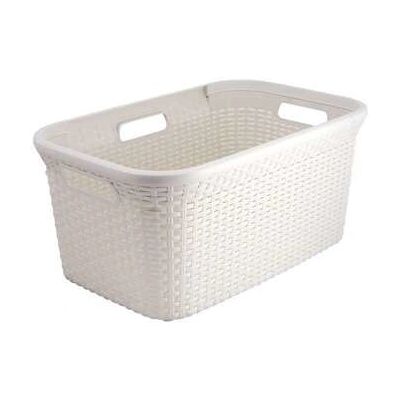 Curver Weiß Rechteckiger Rattan Wäschekorb 45 L Curver Weiß Rechteckiger Rattan Wäschekorb 45 L