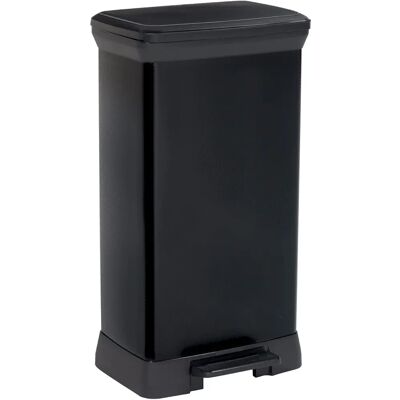 Curver Decobin - Cubo de basura rectangular de 50 L - Negro carbón Curver Decobin - Cubo de basura rectangular de 50 L - Negro carbón