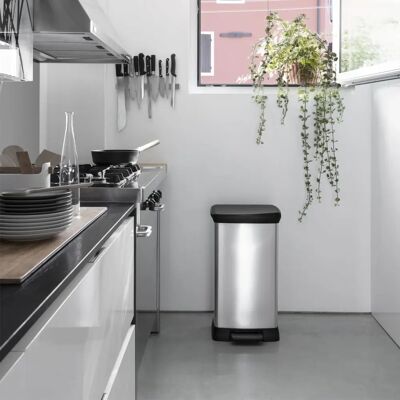 Curver Pedal Müllbehälter Deco 50 L Silber - Mülleimer Curver Pedal Müllbehälter Deco 50 L Silber - Mülleimer