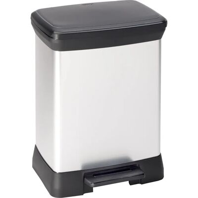 Secchio per rifiuti Decobin Duo di Curver - Riciclaggio - Argento Secchio per rifiuti Decobin Duo di Curver - Riciclaggio - Argento