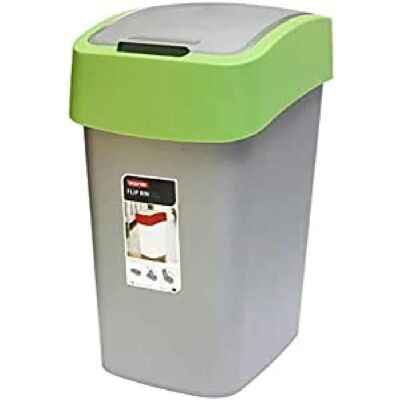 Curver Mülleimer 25L Silber/Grün Curver Mülleimer 25L Silber/Grün