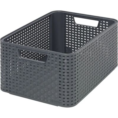 Cestino di Stoccaggio Curver Style M - Rattan Grigio Cestino di Stoccaggio Curver Style M - Rattan Grigio