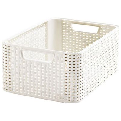 Cestino di stoccaggio in rattan crema Curver M Cestino di stoccaggio in rattan crema Curver M
