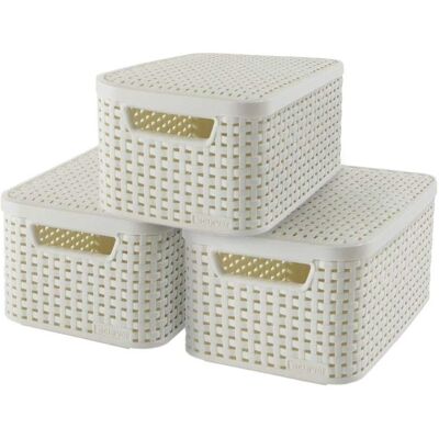 Curver Aufbewahrungsbox Set S - Beige - Organizer Curver Aufbewahrungsbox Set S - Beige - Organizer