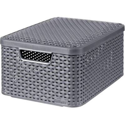 Curver Aufbewahrungsbox mit Deckel M 18L Metallisch Silber - Aufbewahrungsbox Curver Aufbewahrungsbox mit Deckel M 18L Metallisch Silber - Aufbewahrungsbox