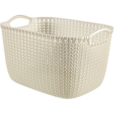 Cesto retangular bege 19L - Cesto de roupa Cesto retangular bege 19L - Cesto de roupa