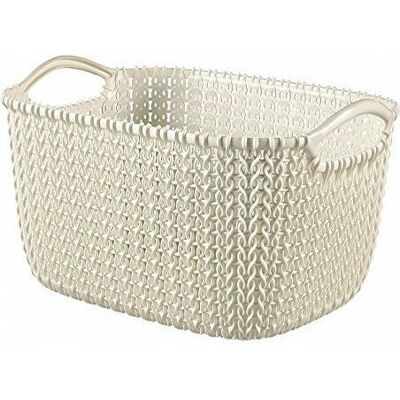Cesto rectangular Knit de Curver, Blanco, 8 L Cesto rectangular Knit de Curver, Blanco, 8 L