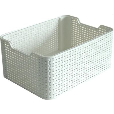 Cestino di stoccaggio rettangolare piccolo Curver - 6 litri - Bianco vintage Cestino di stoccaggio rettangolare piccolo Curver - 6 litri - Bianco vintage