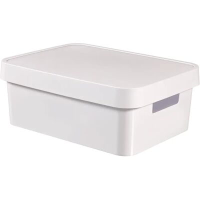 Curver White Plastic Storage Box with Lid - 11L - Modern Design Curver White Plastic Storage Box with Lid - 11L - Modern Design