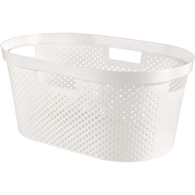 Curver Infinity Wäschekorb - Weiß - 40L - Recyceltes Plastik Curver Infinity Wäschekorb - Weiß - 40L - Recyceltes Plastik