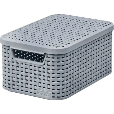Panier de rangement gris Curver - 6L - Style rotin élégant - Publicité Panier de rangement gris Curver - 6L - Style rotin élégant - Publicité