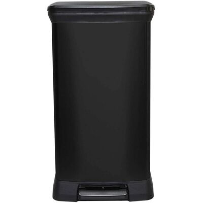 Curver - Metal Effect Kitchen One Touch Deco Bin - Black - Bin Curver - Metal Effect Kitchen One Touch Deco Bin - Black - Bin