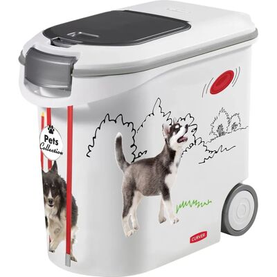 Conteneur à nourriture pour chien Curver - 35L, Blanc/Gris - Publicité Conteneur à nourriture pour chien Curver - 35L, Blanc/Gris - Publicité
