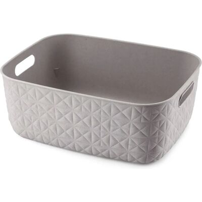 Cestino portaoggetti grigio Curver - Trapuntato geometrico - 12,5L Cestino portaoggetti grigio Curver - Trapuntato geometrico - 12,5L
