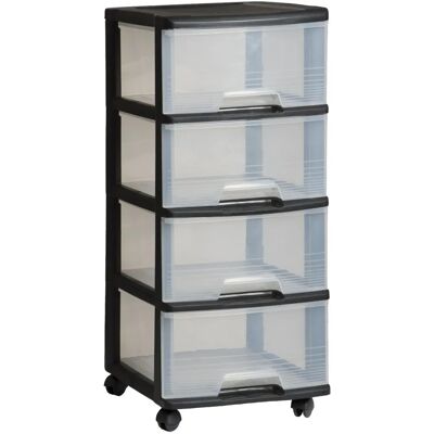 Étagère mobile Curver Keter avec 4 tiroirs - 20 L - Publicité Étagère mobile Curver Keter avec 4 tiroirs - 20 L - Publicité
