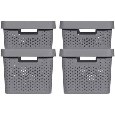 Cajas de almacenamiento grises Curver Infinity Recycling - 11L+17L Cajas de almacenamiento grises Curver Infinity Recycling - 11L+17L
