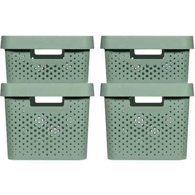 Curver Infinity Recycling Grün Aufbewahrungsboxen Set - 11L+17L Curver Infinity Recycling Grün Aufbewahrungsboxen Set - 11L+17L