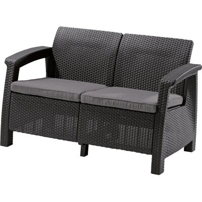 Zahradní pohovka Curver Corfu Love Seat - Odolná vůči povětrnostním vlivům, 128x70x79cm Zahradní pohovka Curver Corfu Love Seat - Odolná vůči povětrnostním vlivům, 128x70x79cm