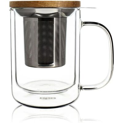 Ogo Living Gustave Mug en Verre Double Paroi - 350Ml - Jaune - Publicité Ogo Living Gustave Mug en Verre Double Paroi - 350Ml - Jaune - Publicité