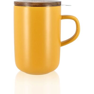Mug en gres jaune Juliet d'OGO avec filtre et couvercle - Type de produit - Publicité Mug en gres jaune Juliet d'OGO avec filtre et couvercle - Type de produit - Publicité