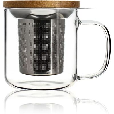 Tisanière Gustave en verre borosilicate Ogo - 300ml - Blanc, Rouge, Jaune, Bleu, Bois - Publicité Tisanière Gustave en verre borosilicate Ogo - 300ml - Blanc, Rouge, Jaune, Bleu, Bois - Publicité