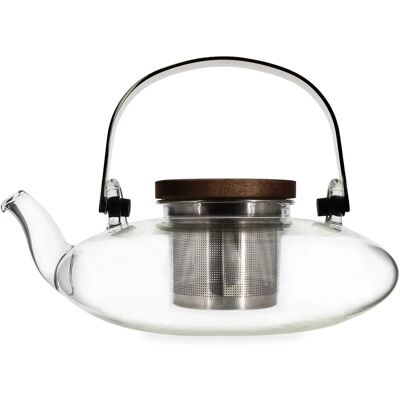 Théière Sophia en borosilicate 500ml avec couvercle en acacia - Publicité Théière Sophia en borosilicate 500ml avec couvercle en acacia - Publicité