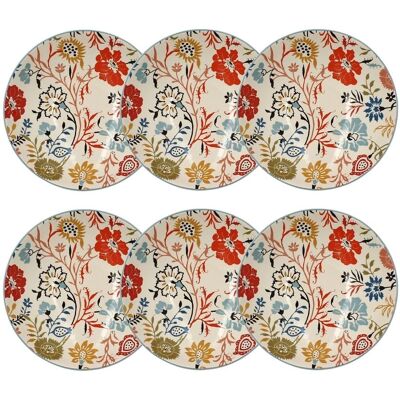Assiette creuse Novastyl Jaipur - Floral - 19cm - Lot de 6 - Publicité Assiette creuse Novastyl Jaipur - Floral - 19cm - Lot de 6 - Publicité
