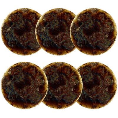 NOVASTYL - Volcano Dessert Plate - 20cm - Marron - Plates - Publicité NOVASTYL - Volcano Dessert Plate - 20cm - Marron - Plates - Publicité