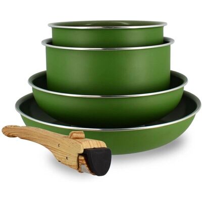 Menastyl - Ensemble 5 Pièces Aluminium - Olive - Ensemble de Casseroles - Publicité Menastyl - Ensemble 5 Pièces Aluminium - Olive - Ensemble de Casseroles - Publicité