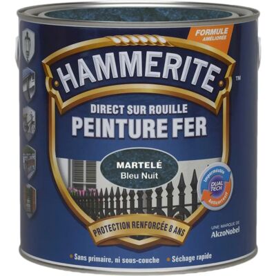Peinture métal Hammerite - 2,5L Bleu Nuit - Finition Anti-Rouille - Publicité Peinture métal Hammerite - 2,5L Bleu Nuit - Finition Anti-Rouille - Publicité