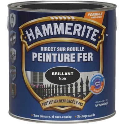 Peinture extérieure Hammerite - Direct sur rouille - Noir - 2,5L - Publicité Peinture extérieure Hammerite - Direct sur rouille - Noir - 2,5L - Publicité