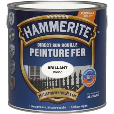 Hammerite Außenmetallfarbe Direkt auf Rost Weiß Glänzend 2,5L Hammerite Außenmetallfarbe Direkt auf Rost Weiß Glänzend 2,5L