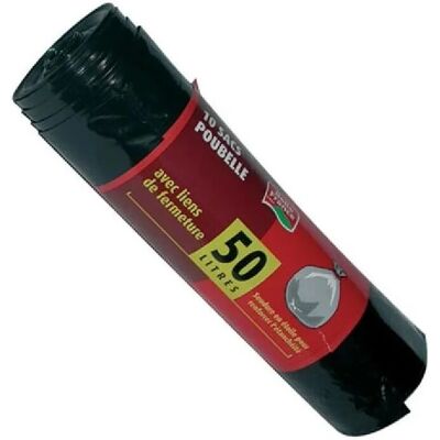 BELLE FRANCE 10SACS50L Zwart 50L Trash bag BELLE FRANCE 10SACS50L Zwart 50L Trash bag
