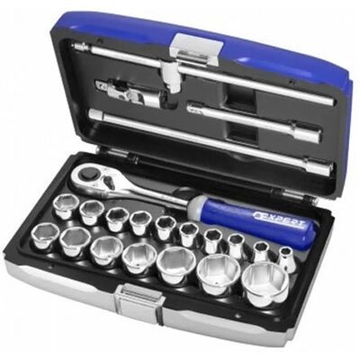 Set de 22 Douilles et Accessoires Métriques - 1/2 in. Vissage - Publicité Set de 22 Douilles et Accessoires Métriques - 1/2 in. Vissage - Publicité