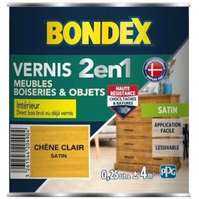 Vernis de protection bois Chêne clair Satin 250ML - Publicité Vernis de protection bois Chêne clair Satin 250ML - Publicité