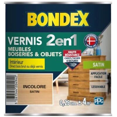 Vernis satiné transparent Bondex - Finition bois - Publicité Vernis satiné transparent Bondex - Finition bois - Publicité