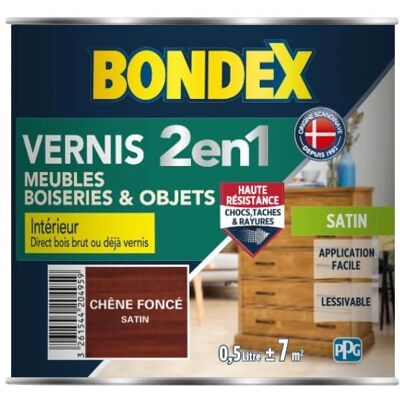Vernis satinée Chêne Foncé - Finition Bois - Publicité Vernis satinée Chêne Foncé - Finition Bois - Publicité