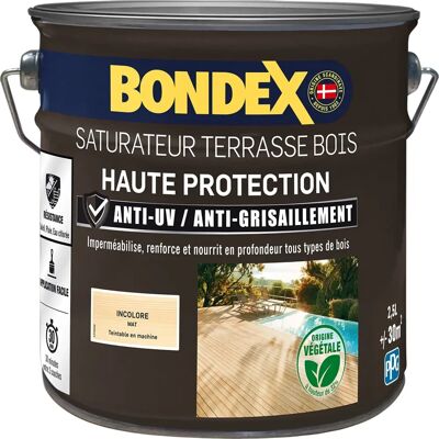 Protettore di superficie Bondex Finitura opaca incolore - Legno esterno 2,5L Protettore di superficie Bondex Finitura opaca incolore - Legno esterno 2,5L