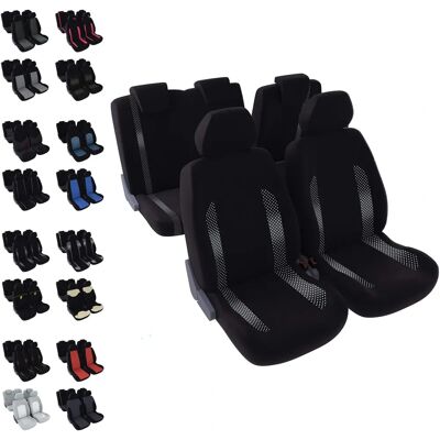 Dbs - Housses De Sièges - Voiture - 5 Sièges - Noir + Jacquard - Universelles - Antidérapantes - Lavables - Housses de Sièges Auto - Publicité Dbs - Housses De Sièges - Voiture - 5 Sièges - Noir + Jacquard - Universelles - Antidérapantes - Lavables - Housses de Sièges Auto - Publicité