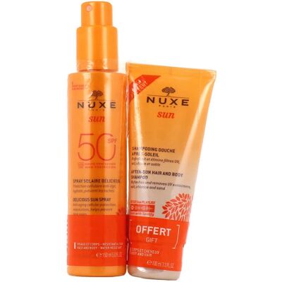 Nuxe Sun SPF 50 Υψηλή Προστασία Αντηλιακό Spray + After Sun Σαμπουάν Nuxe Sun SPF 50 Υψηλή Προστασία Αντηλιακό Spray + After Sun Σαμπουάν