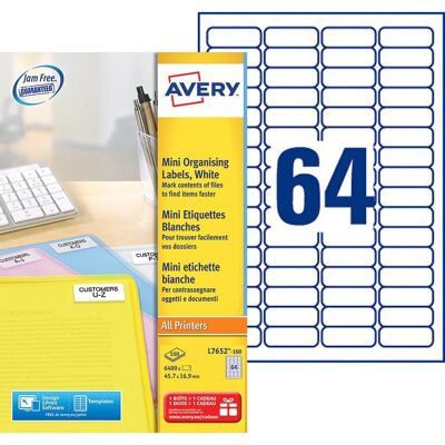 Avery L7652-100 Modré Bílá Obdélníková Vzhledy - Vzhledy Avery L7652-100 Modré Bílá Obdélníková Vzhledy - Vzhledy
