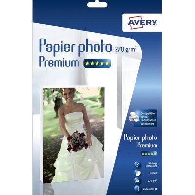 Carta fotografica lucida bianca Avery 2739-25 - A4, 25 fogli Carta fotografica lucida bianca Avery 2739-25 - A4, 25 fogli