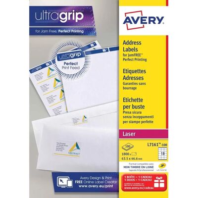 Avery L7161 Weiße Lasermarken - Etikettenblätter Avery L7161 Weiße Lasermarken - Etikettenblätter