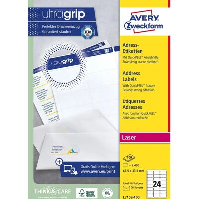 Etikety adresy Avery L7159 - 63,5x33,9mm, 2400 ks Etikety adresy Avery L7159 - 63,5x33,9mm, 2400 ks