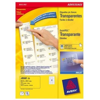 Étiquettes d'adresse blanches Avery J8168 - Jet d'encre - 80 pièces - Publicité Étiquettes d'adresse blanches Avery J8168 - Jet d'encre - 80 pièces - Publicité